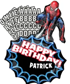Personalized Spider-Man Birthday Balloon Kit 23in x 34in