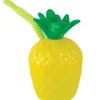 Pineapple Plastic Cup with Straw, 10oz