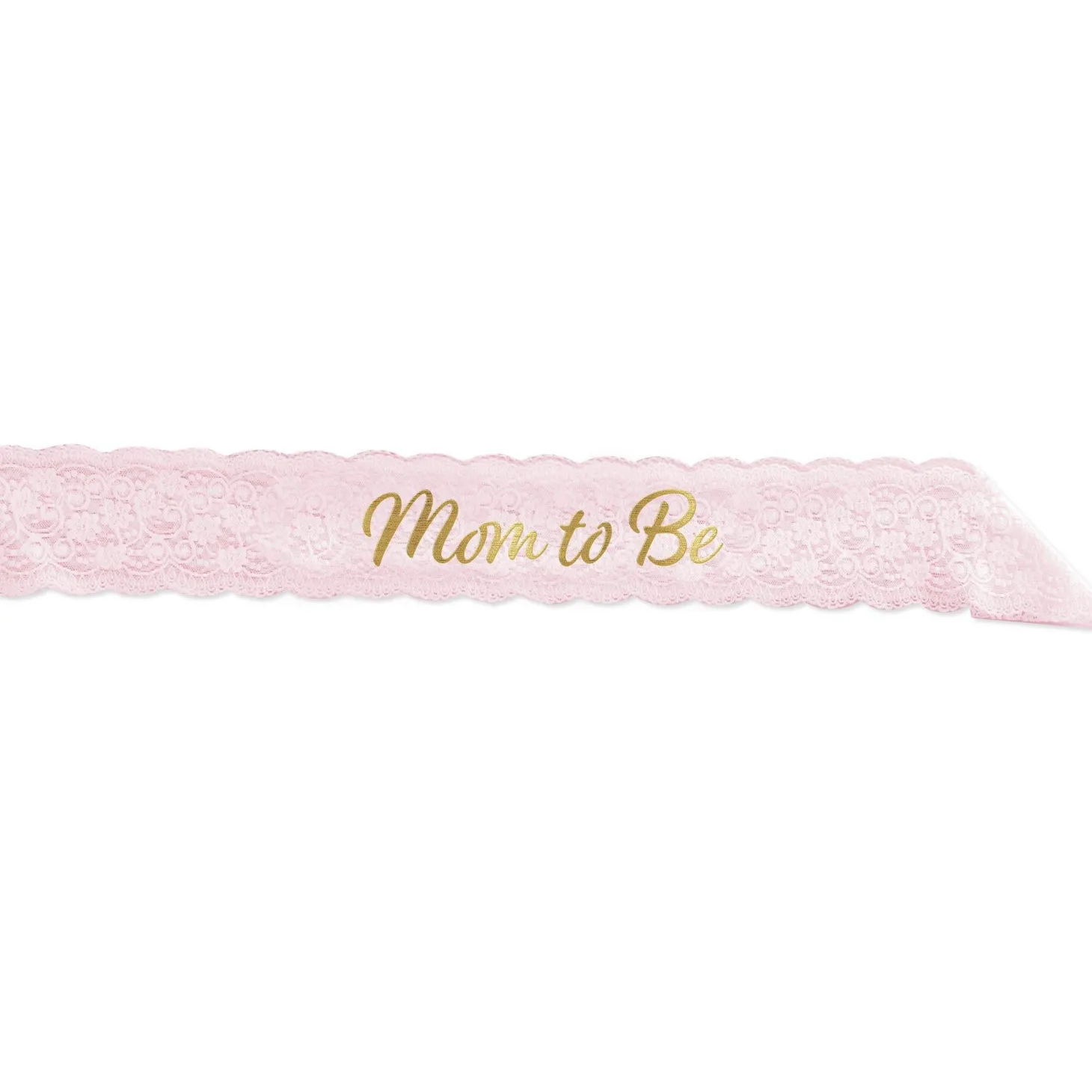 Pink Lace Mom to Be Sash, 28.5in, Assorted Colors