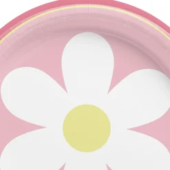 Pink Little Daisy Paper Dessert Plates, 7in, 8ct