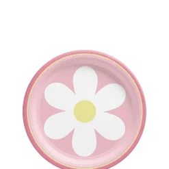 Pink Little Daisy Paper Dessert Plates, 7in, 8ct