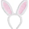 Pink Polka Dot Bunny Ears Fabric & Plastic Headband, 5in x 11in