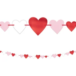 Pink, Red & White Heart Cardstock & Foil Garland, 12ft