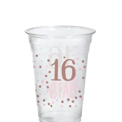 Pink & Rose Gold 16 & Fab Plastic Cups, 16oz, 20ct - Sweet Sixteen