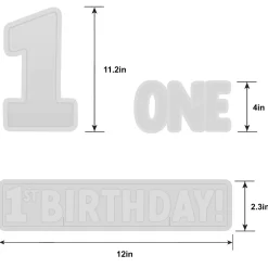 Pink 1st Birthday Cardstock Table Decorations, 4p