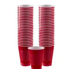 Plastic Cups, 12oz, 50ct, Assorted Colors