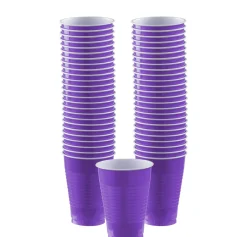 Plastic Cups, 12oz, 50ct, Assorted Colors
