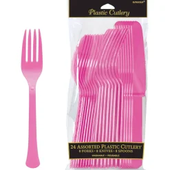 Plastic Cutlery Set, 24ct, Assorted Colors
