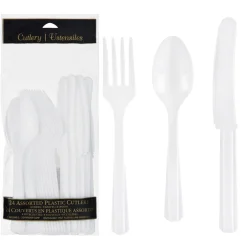 Plastic Cutlery Set, 24ct, Assorted Colors