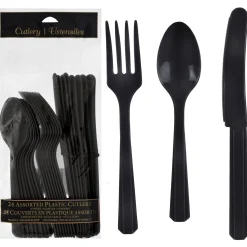 Plastic Cutlery Set, 24ct, Assorted Colors