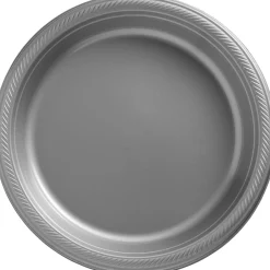 Plastic Dinner Plates, 10.25in, Assorted Colors, Multiple Counts