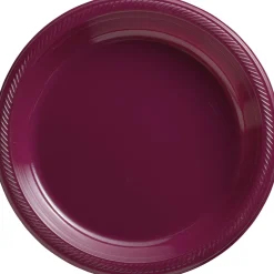 Plastic Dinner Plates, 10.25in, Assorted Colors, Multiple Counts