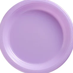 Plastic Dinner Plates, 10.25in, Assorted Colors, Multiple Counts