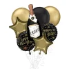 Premium New Year Confetti Foil Balloon Bouquet, 8pc