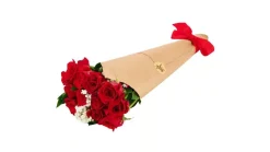 Premium Red Rose Flower Bouquet (12 ct)