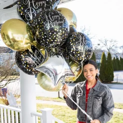 Premium Sparkling Celebration Birthday Foil Balloon Bouquet, 8pc