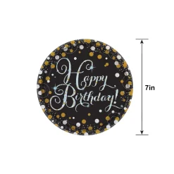 Prismatic Birthday Dessert Plates 8ct - Sparkling Celebration