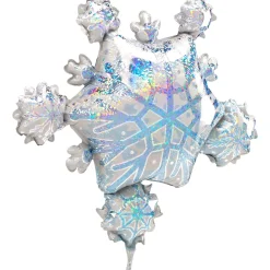 Prismatic Snowflake Cluster Foil Balloon, 32in x 30in