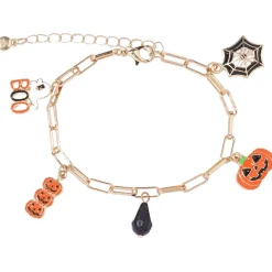 Pumpkin, Spider & Ghost Charm Bracelet