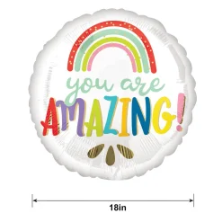 Rainbow You Are Amazing Foil Balloon, 18in