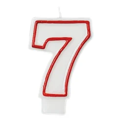 Red Outline Birthday Number (0-9) Candle, 3in