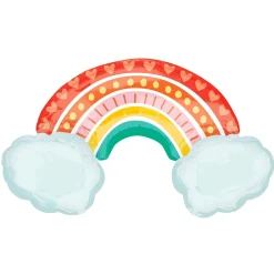 Retro Rainbow Foil Balloon, 37in x 22in