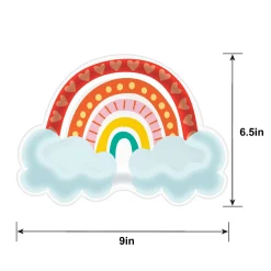 Retro Rainbow-Shaped Dessert Plates, 9in x 6.5in, 8ct