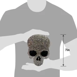 Rhinestone Skull Decoration, 7in x 5in