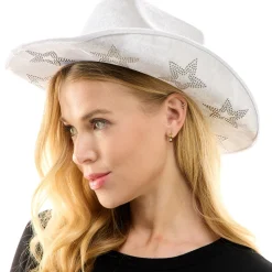 Rhinestone Star White Cowboy Hat