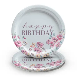 Ribbon and Rose Paper Plates, 8ct, Assorted Options