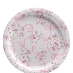 Ribbon and Rose Paper Plates, 8ct, Assorted Options