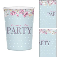 Ribbon and Rose Plastic Favor Cup, 16oz