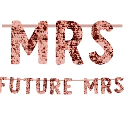 Rose Gold Future Mrs. Bachelorette Party Sequin Letter Banner, 12ft