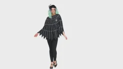 Rose Gold Glitter Spiderweb Poncho for Adults