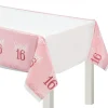 Rose Gold & Pink Sweet 16 Table Cover