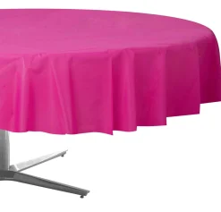 Round Plastic Table Cover, 84in, Assorted Colors