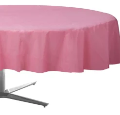 Round Plastic Table Cover, 84in, Assorted Colors