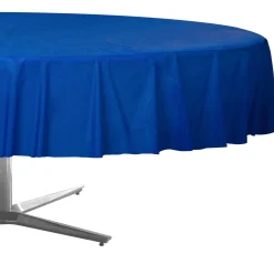 Round Plastic Table Cover, 84in, Assorted Colors