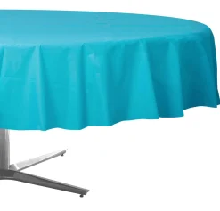 Round Plastic Table Cover, 84in, Assorted Colors