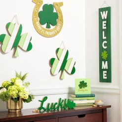 Rustic Striped Shamrock Sign