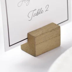 Rustic Wedding Wood Block Place Card Holders with Place Cards, 10ct