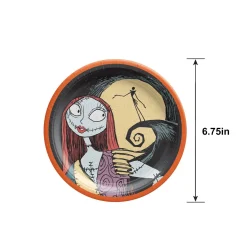 Sally & Spiral Hill Paper Dessert Plates, 6.75in, 18ct - The Nightmare Before Christmas