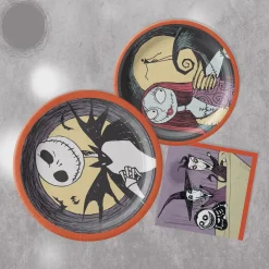 Sally & Spiral Hill Paper Dessert Plates, 6.75in, 18ct - The Nightmare Before Christmas