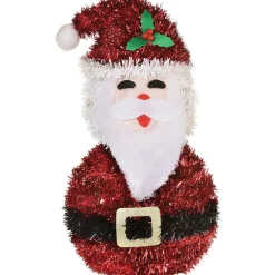 Santa Claus 3D Tinsel Christmas Decoration, 5.25in x 10.25in