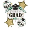 Satin Ivy & Stars You Did It Grad Foil Balloon Bouquet, 5pc