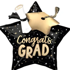 Satin Twirling Tassels Congrats Grad Foil Balloon, 28in