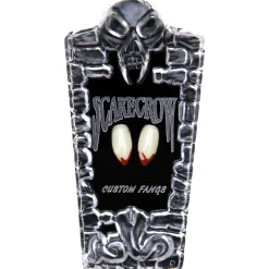 Scarecrow™ Classic Deluxe Blood Tip Vampire Fang Set, 18mm, 2pc