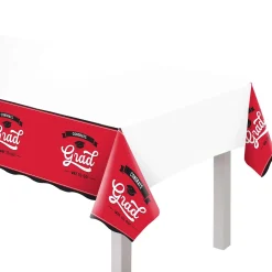 School Spirit Plastic Table Cover, 54in x 102in, Assorted Colors