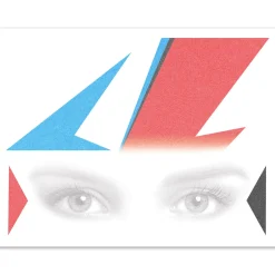 80s Glam Rock Star Temporary Face Tattoo Kit, 95pc