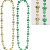 Shamrock St. Patrick's Day Bead Necklaces, 32in, 2ct